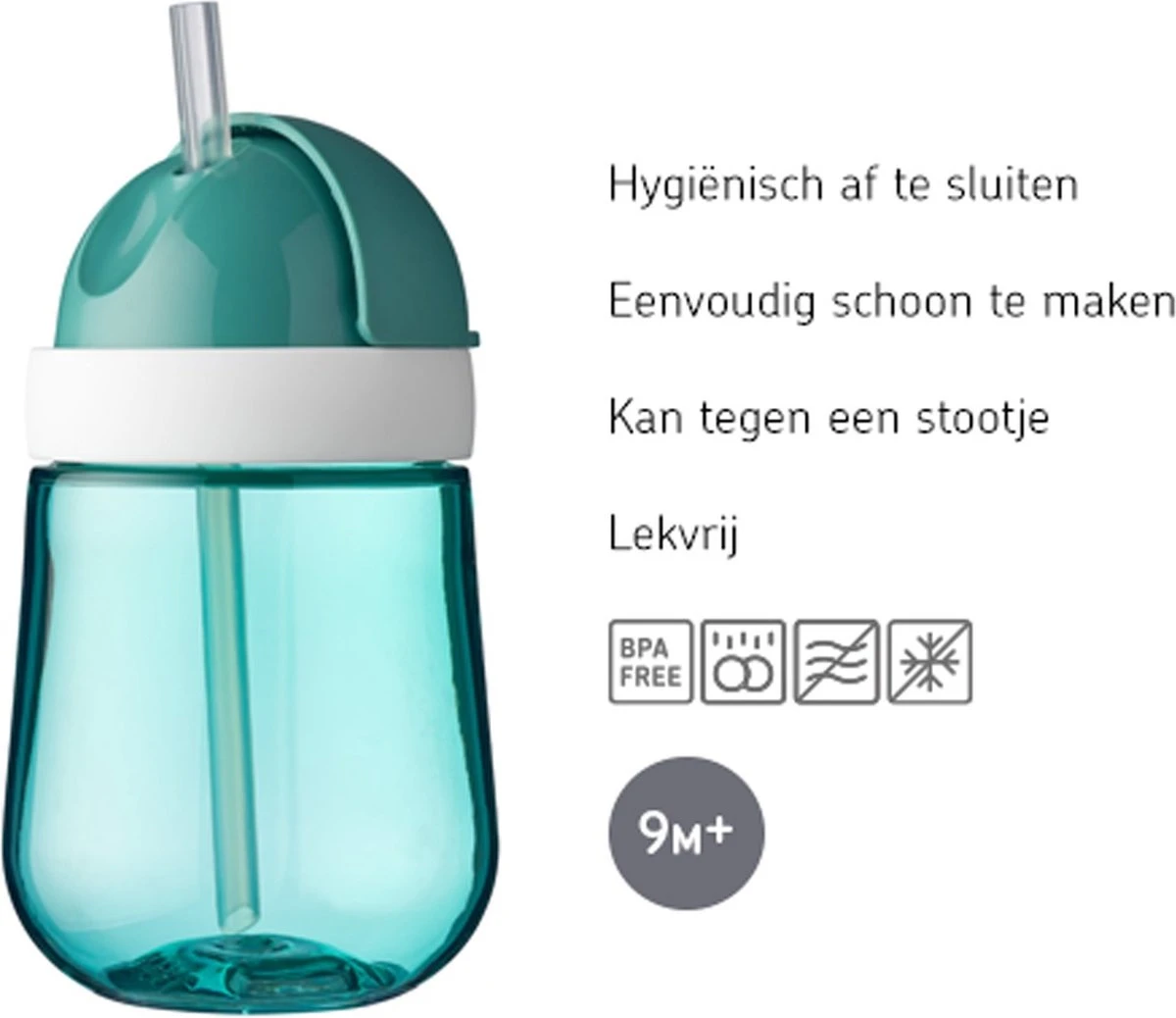 Mepal Mio – Rietjesbeker 300 Ml – Gegarandeerd Lekvrij – Deep Blue – Ideaal Voor Onderweg – Drinkbeker Kinderen 4 Mepal Mio – Rietjesbeker 300 Ml – Gegarandeerd Lekvrij – Deep Blue – Ideaal Voor Onderweg – Drinkbeker Kinderen - Afbeelding 2