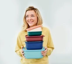 Mepal - Multikom Cirqula Rechthoekig 3-delige Set (500+1000+2000) - Mag In De Vriezer, Magnetron En Vaatwasser – Nordic Black – Meal Prep Bakjes - Bewaardozen Met Deksel -Mepal 1200x1060