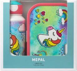 Mepal – Lunchset Campus (pu + Lb) – Pop-up Drinkfles En Broodtrommel Voor Kinderen – Unicorn – Bento Box – Lekvrij -Mepal 1200x1108