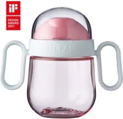 Mepal Mio – Antilekbeker 200 Ml – Gegarandeerd Lekvrij – Deep Pink – Kan Tegen Een Stootje – Drinkbeker Voor Kinderen – Oefenbeker -Mepal 1200x1166