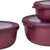 Mepal - Multikom Cirqula 3-delige Set (350 + 750 + 1250 Ml) - Mag In De Vriezer, Magnetron En Vaatwasser – Nordic Berry – Meal Prep Bakjes - Bewaardozen Met Deksel -Mepal 1200x512