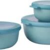Mepal - Multikom Cirqula 3-delige Set (350 + 750 + 1250 Ml) - Mag In De Vriezer, Magnetron En Vaatwasser – Nordic Green – Meal Prep Bakjes - Bewaardozen Met Deksel -Mepal 1200x541
