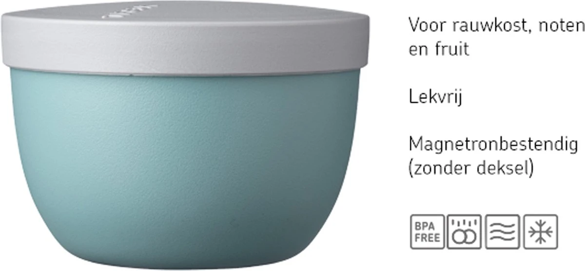 Mepal – Snackpot Ellipse 350 Ml – Praktische Snackbox Voor Onderweg – Wit - Mag In De Magnetron, Vriezer En Vaatwasser. 5 Mepal – Snackpot Ellipse 350 Ml – Praktische Snackbox Voor Onderweg – Wit - Mag In De Magnetron, Vriezer En Vaatwasser. - Afbeelding 3