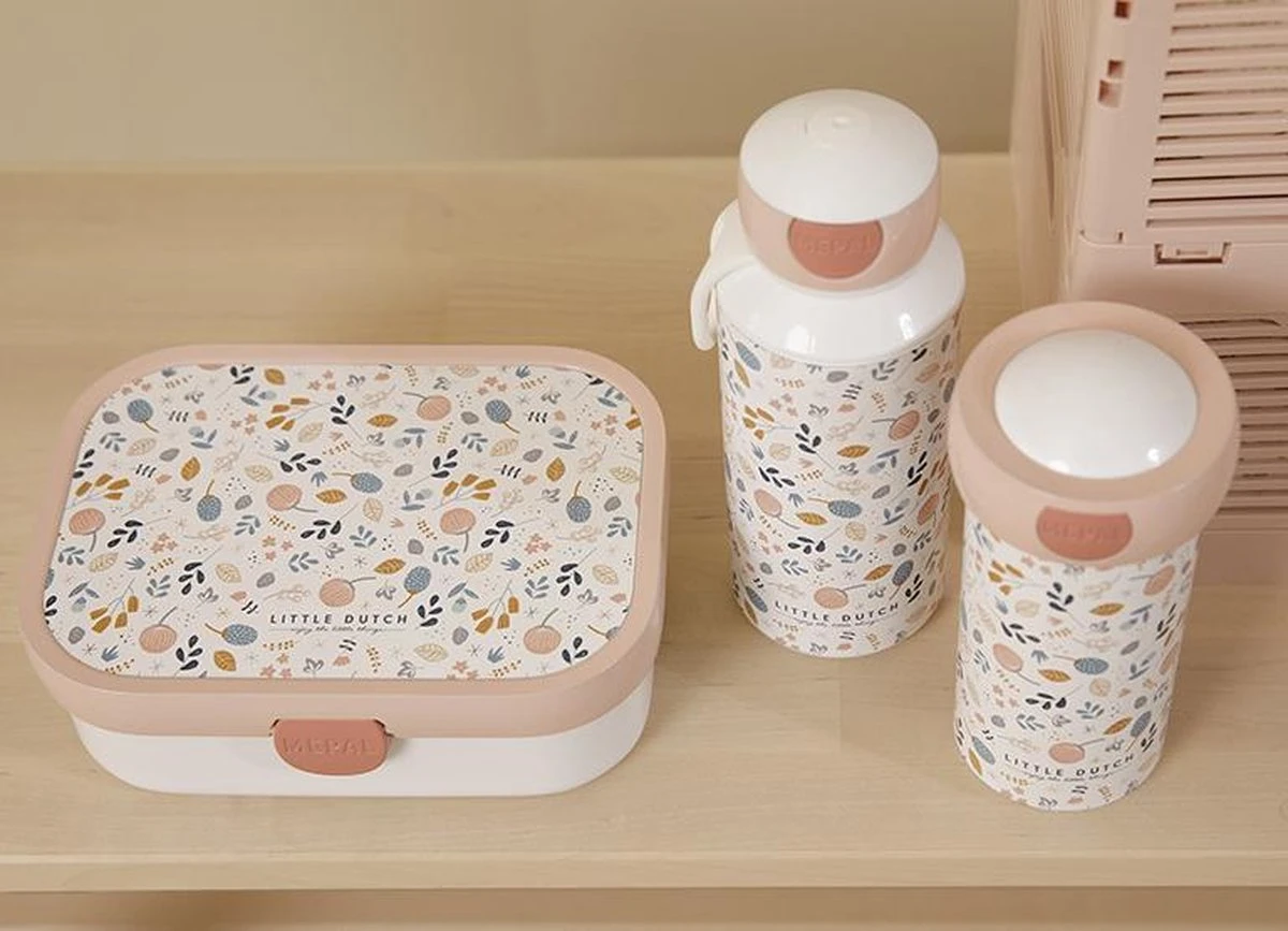 Mepal – Lunchset Campus (pu + Lb) – Pop-up Drinkfles En Broodtrommel Voor Kinderen – Spring Flowers – Little Dutch 5 Mepal – Lunchset Campus (pu + Lb) – Pop-up Drinkfles En Broodtrommel Voor Kinderen – Spring Flowers – Little Dutch - Afbeelding 3