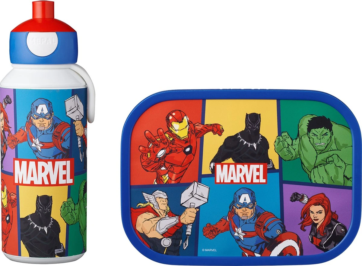 Mepal – Lunchset Campus (pu + Lb) – Pop-up Drinkfles En Broodtrommel Voor Kinderen – Avengers – Bento Box – Lekvrij 3 Mepal – Lunchset Campus (pu + Lb) – Pop-up Drinkfles En Broodtrommel Voor Kinderen – Avengers – Bento Box – Lekvrij