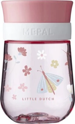 Mepal Mio – 360° Oefenbeker 300 Ml – Stimuleert Het Zelf Drinken – Flowers & Butterflies – Kan Tegen Een Stootje – Drinkbeker Kinderen – Lekvrije Beker -Mepal 730x1200 1