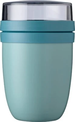 Mepal – Isoleer Lunchpot Ellipse – Houdt Je Eten 6-8 Uur Warm En 12 Uur Koud – Nordic Green – 2 Compartimenten – Soep Beker To Go – Yoghurt Beker Muesli - Thermos Lunchbox